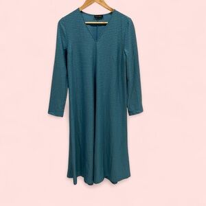 Stine Goya Aqua marine gold Lauren glitter shift dress vneck long sleeve stretch